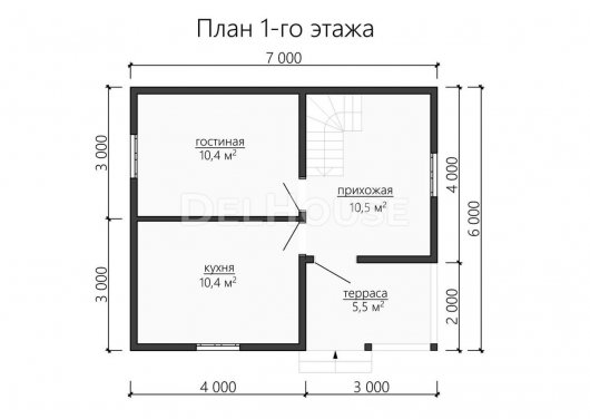 Проект ДБ110 - планировка 1 этажа