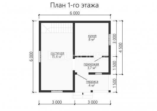 Проект ДБ111 - планировка 1 этажа