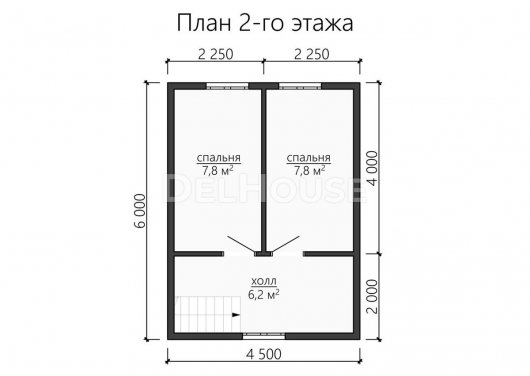Проект ДБ114 - планировка 2 этажа