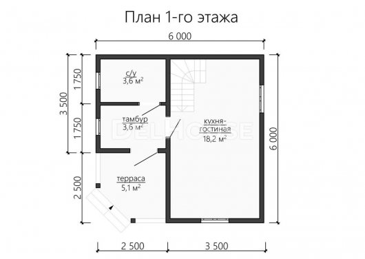 Проект ДБ121 - планировка 1 этажа
