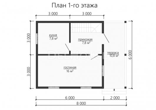 Проект ДБ124 - планировка 1 этажа
