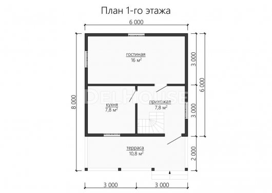 Проект ДБ125 - планировка 1 этажа