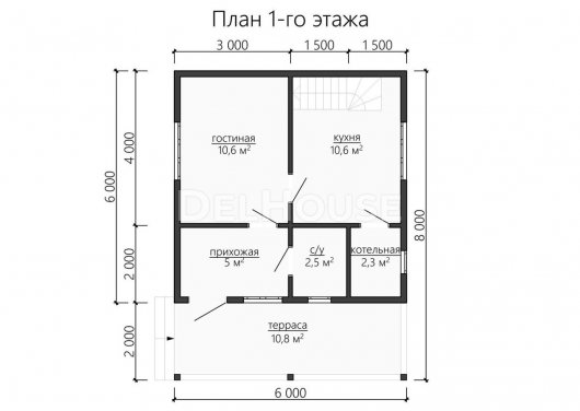 Проект ДБ126 - планировка 1 этажа
