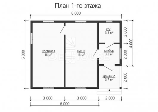 Проект ДБ127 - планировка 1 этажа