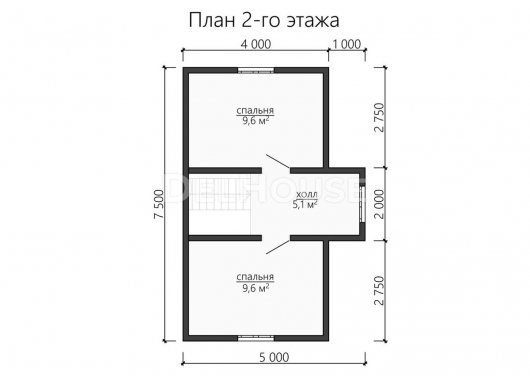 Проект ДБ129 - планировка 2 этажа