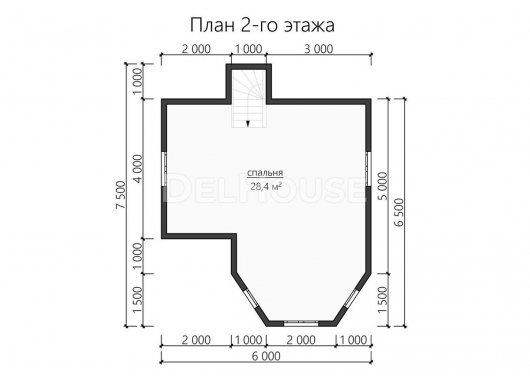 Проект ДБ130 - планировка 2 этажа