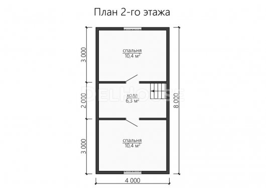Проект ДБ132 - планировка 2 этажа