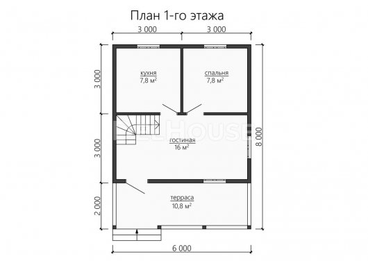 Проект ДБ133 - планировка 1 этажа