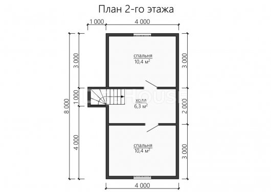 Проект ДБ133 - планировка 2 этажа