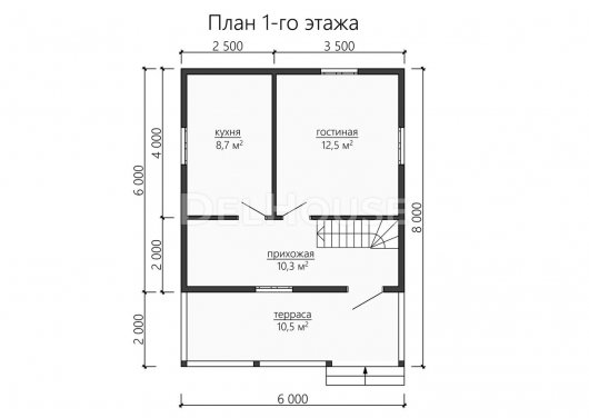 Проект ДБ134 - планировка 1 этажа