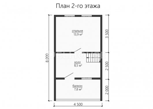 Проект ДБ138 - планировка 2 этажа