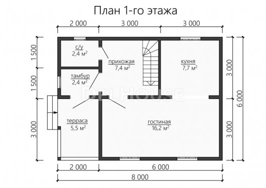 Проект ДБ139 - планировка 1 этажа
