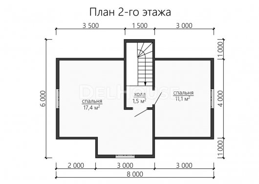 Проект ДБ139 - планировка 2 этажа