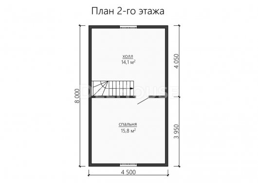 Проект ДБ140 - планировка 2 этажа