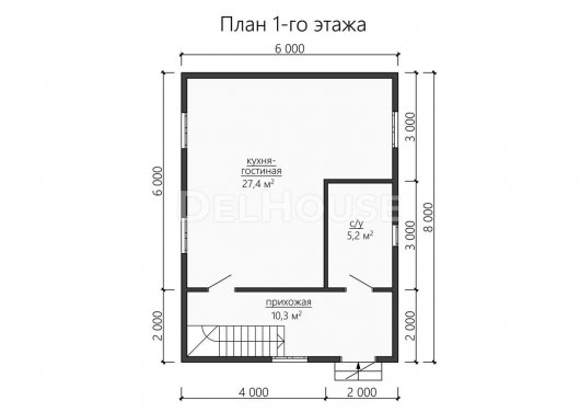 Проект ДБ141 - планировка 1 этажа