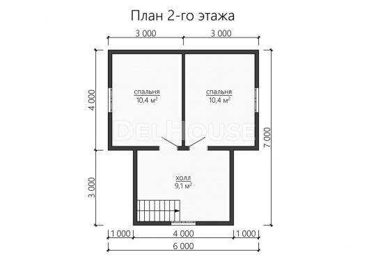 Проект ДБ141 - планировка 2 этажа