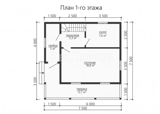 Проект ДБ146 - планировка 1 этажа
