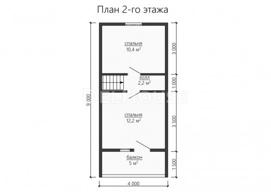 Проект ДБ147 - планировка 2 этажа
