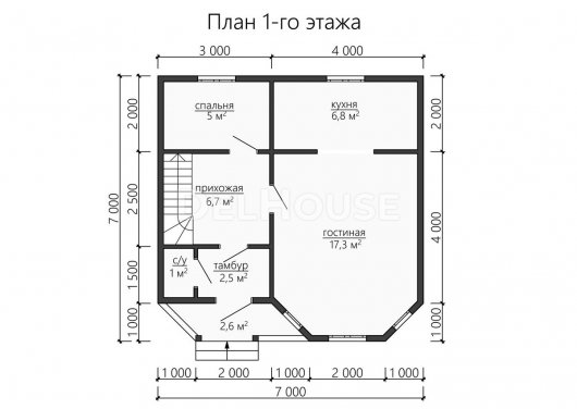 Проект ДБ148 - планировка 1 этажа