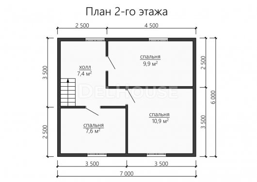 Проект ДБ148 - планировка 2 этажа