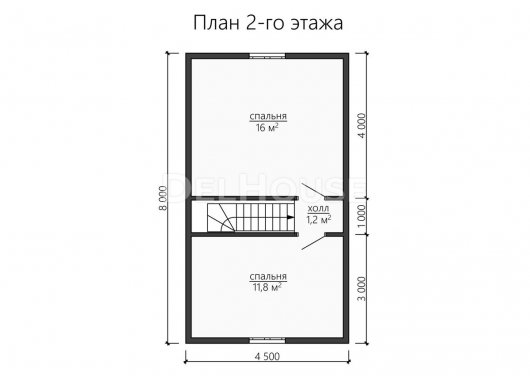 Проект ДБ149 - планировка 2 этажа
