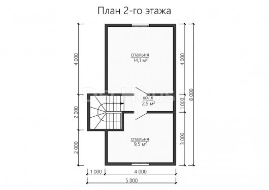 Проект ДБ150 - планировка 2 этажа