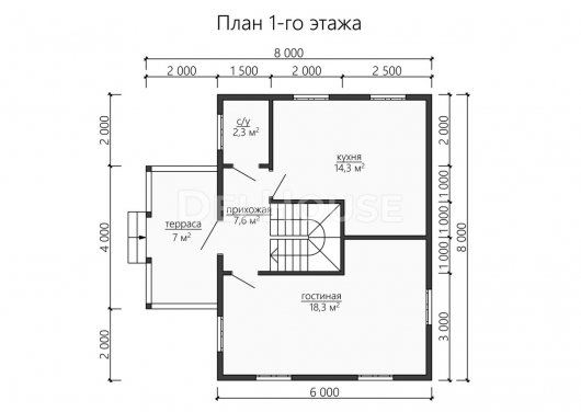 Проект ДБ151 - планировка 1 этажа