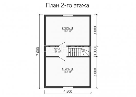 Проект ДБ152 - планировка 2 этажа