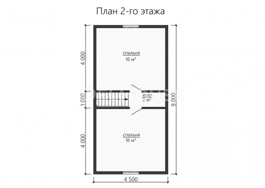 Проект ДБ153 - планировка 2 этажа