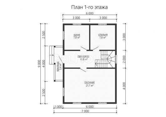 Проект ДБ154 - планировка 1 этажа