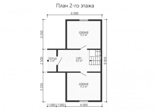 Проект ДБ154 - планировка 2 этажа