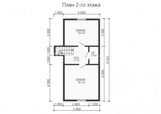 Проект ДБ155 - планировка 2 этажа