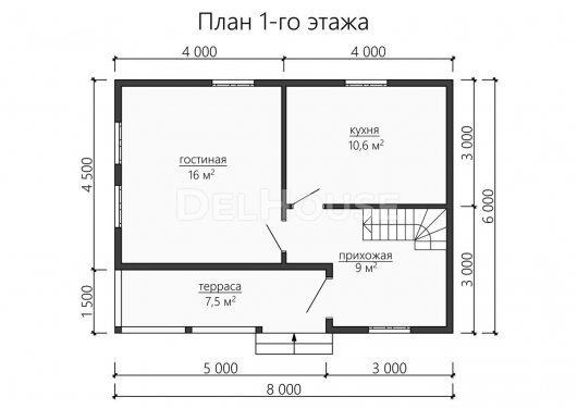 Проект ДБ156 - планировка 1 этажа