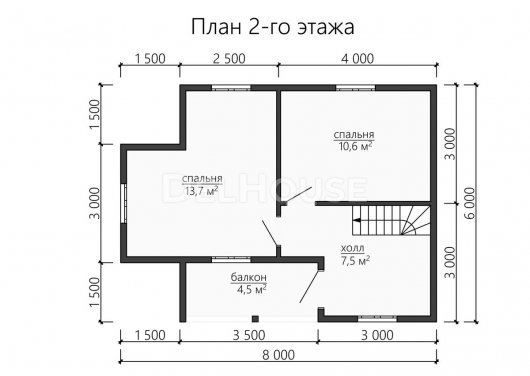 Проект ДБ156 - планировка 2 этажа