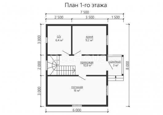 Проект ДБ157 - планировка 1 этажа