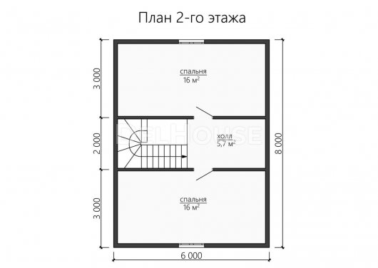 Проект ДБ157 - планировка 2 этажа