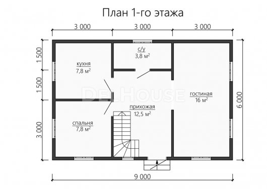 Проект ДБ158 - планировка 1 этажа