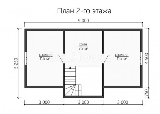 Проект ДБ158 - планировка 2 этажа