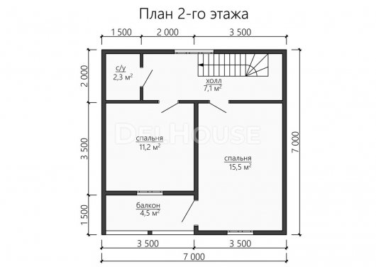 Проект ДБ159 - планировка 2 этажа