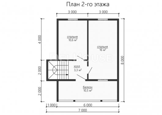 Проект ДБ160 - планировка 2 этажа
