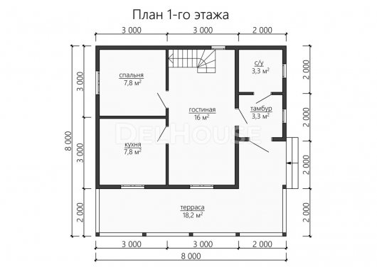 Проект ДБ161 - планировка 1 этажа