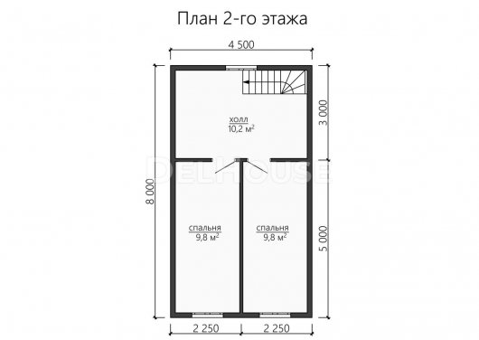 Проект ДБ161 - планировка 2 этажа