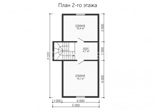 Проект ДБ165 - планировка 2 этажа