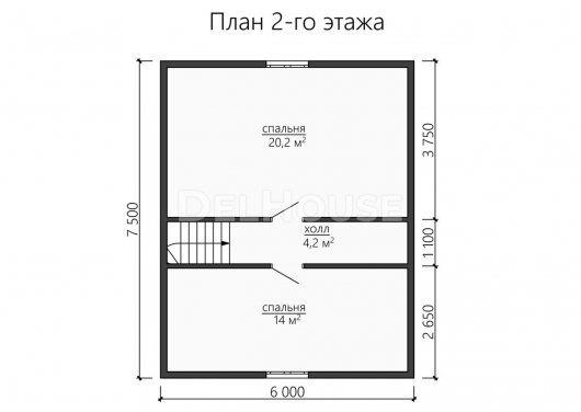 Проект ДБ166 - планировка 2 этажа