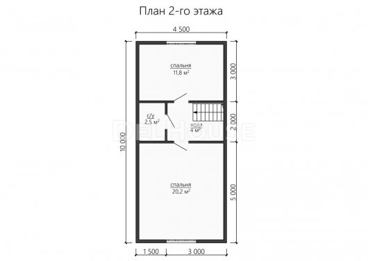 Проект ДБ169 - планировка 2 этажа