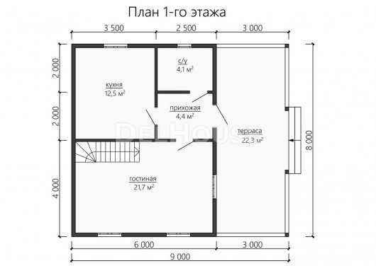 Проект ДБ170 - планировка 1 этажа