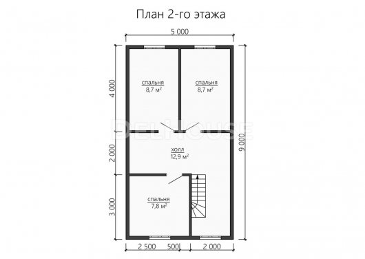 Проект ДБ175 - планировка 2 этажа