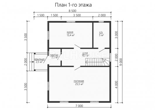 Проект ДБ176 - планировка 1 этажа