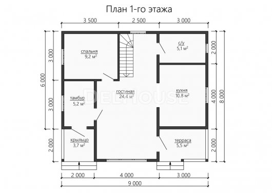 Проект ДБ177 - планировка 1 этажа