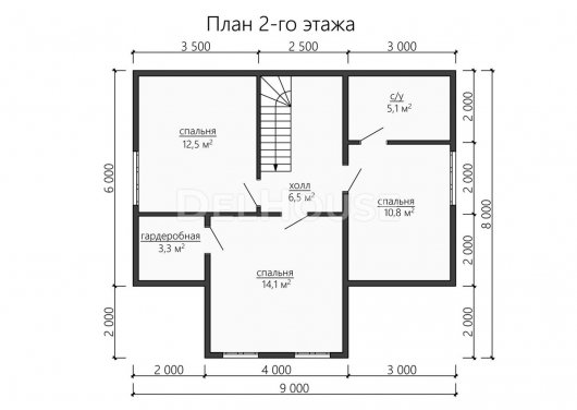 Проект ДБ177 - планировка 2 этажа